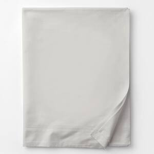 Legends Gray Mist Solid 800-Thread Count Egyptian Cotton Sateen King Flat Sheet