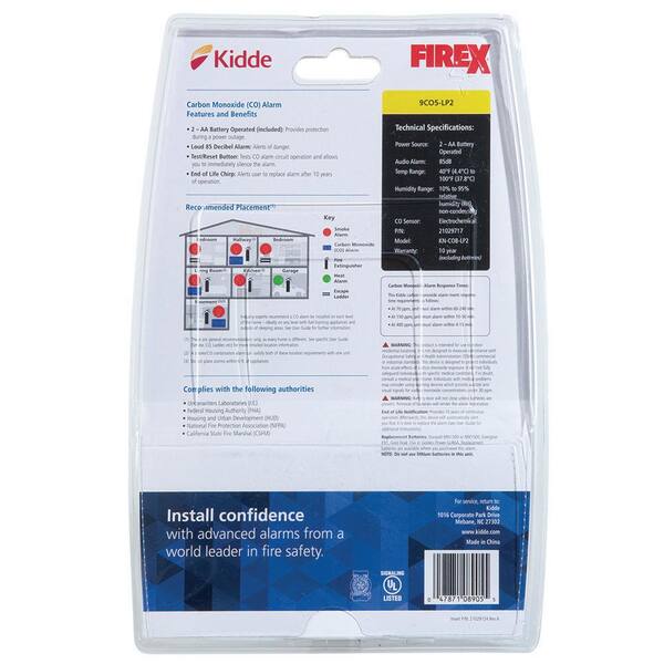 Kidde Firex Battery Operated Carbon Monoxide Detector 21029717 The Home Depot