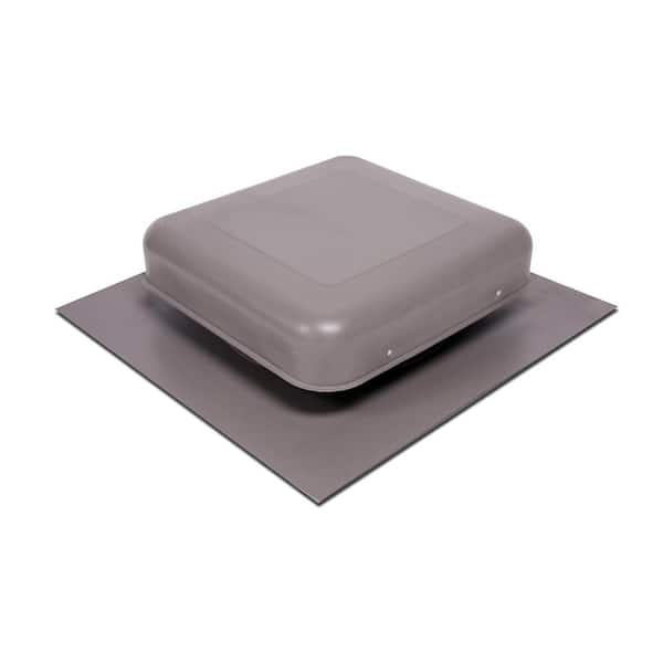Master Flow 50 sq. in. NFA Weathered Wood Aluminum Square-Top Round Throat Roof Louver Static Vent (Carton of 12)