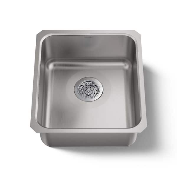 Undertone Undercounter Undermount Stainless Steel 15.5 in. 0 Hole Single Basin Kitchen Sink