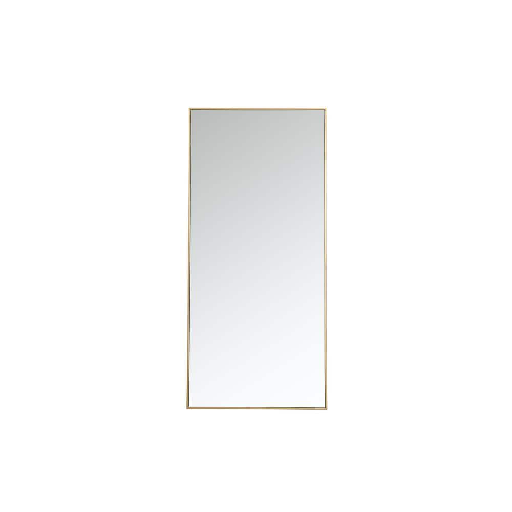 Large Rectangle Brass Modern Mirror (60 in. H x 30 in. W)