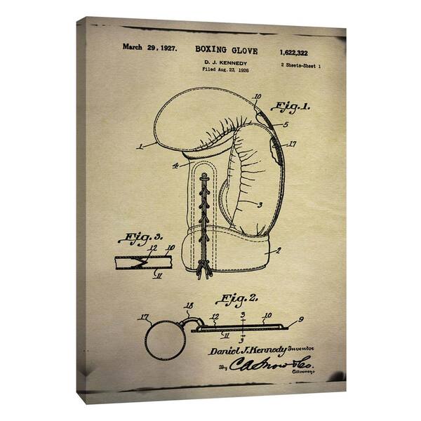 PTM Images 12 in. x 10 in. ''Boxing Glove Patent Buff'' Printed Canvas Wall Art