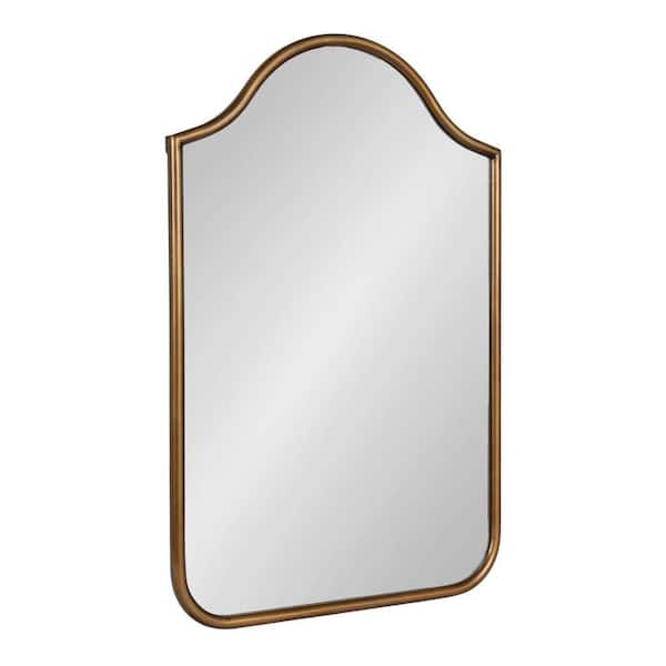 Fellows 23.62 in. W x 36.00 in. H Gold Arch Transitional Framed Decorative Wall Mirror