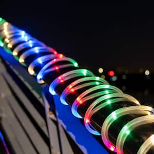 Outdoor 35.7 ft. Solar Powered Color Changing Light LED Rope Light with 8 Modes (2-Pack)