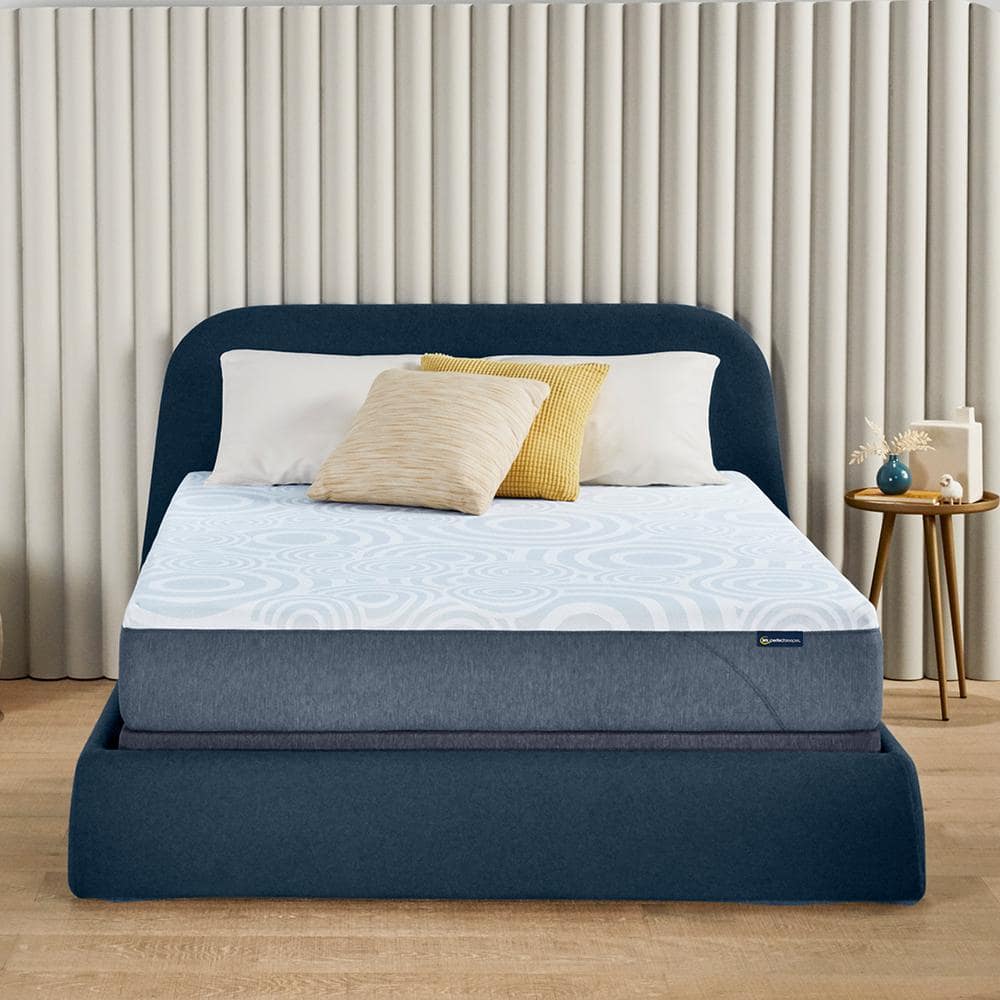 California King Light Blue Gel Memory Foam Mattress