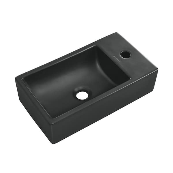 Swiss Madison 18 in. Ceramic Vanity Sink Top in Matte Black