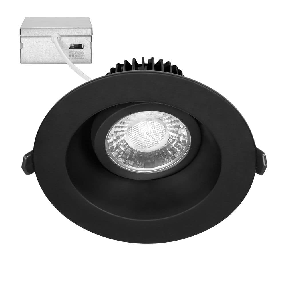 4 in. Adjustable Recessed Anti-Glare LED Gimbal Downlight, Black Trim, 1050 Lumens 5 CCT 2700K-5000K 360° Rotation price history on PriceWatchPro