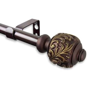 28 in. - 48 in. Telescoping 5/8 in. Single Curtain Rod Kit in Cocoa with Tilly Finial