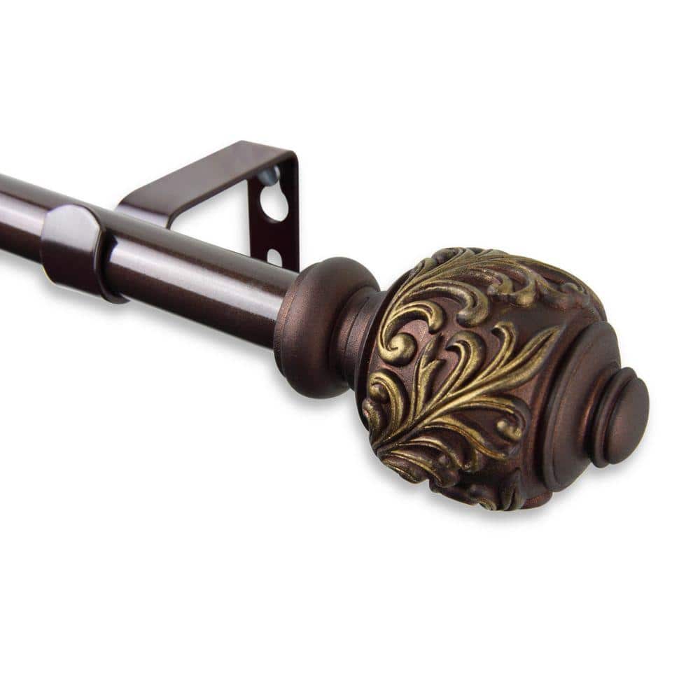 84 in. - 120 in. Telescoping 5/8 in. Single Curtain Rod Kit in Cocoa with Tilly Finial price history on PriceWatchPro