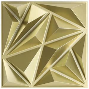 Champaign Gold 3D Wall Panels for Interior Decor, Diamond Design Accent Panels, 33 Pack