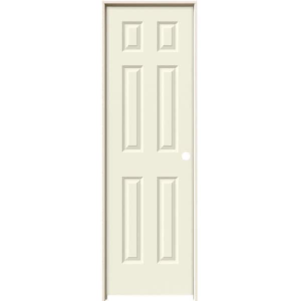 JELD-WEN 24 in. x 80 in. Colonist Vanilla Painted Left-Hand Smooth Solid Core Molded Composite MDF Single Prehung Interior Door