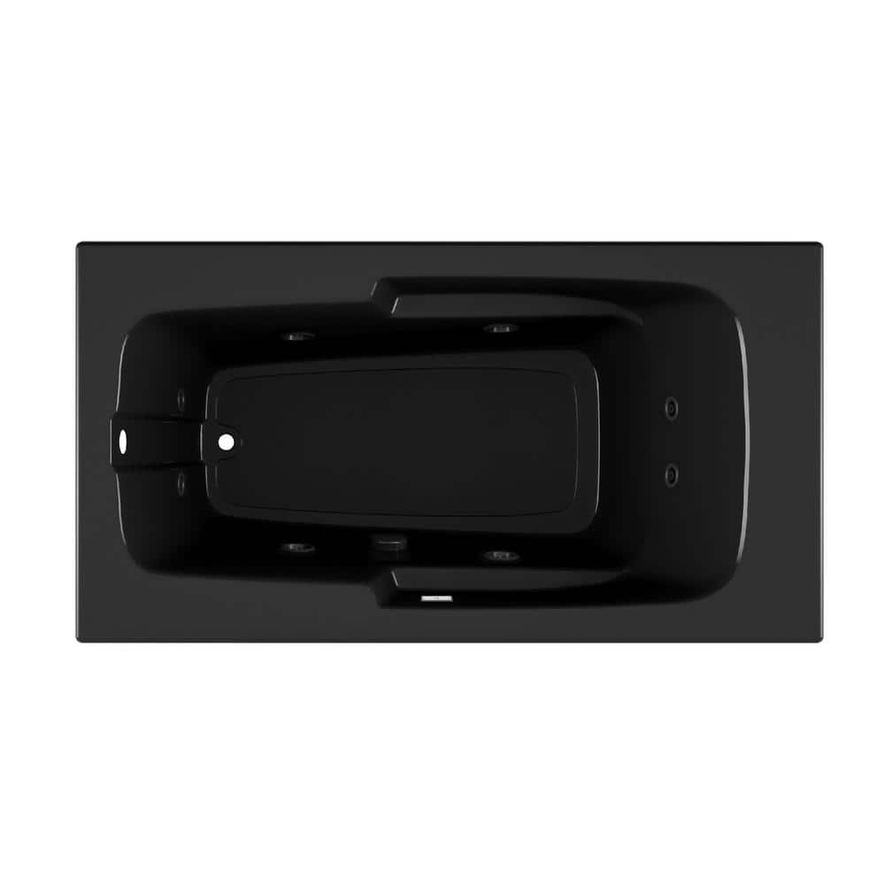 CETRA 60 in. x 32 in. Rectangular Whirlpool Bathtub with Left Drain in Black -  JACUZZI, NG12917