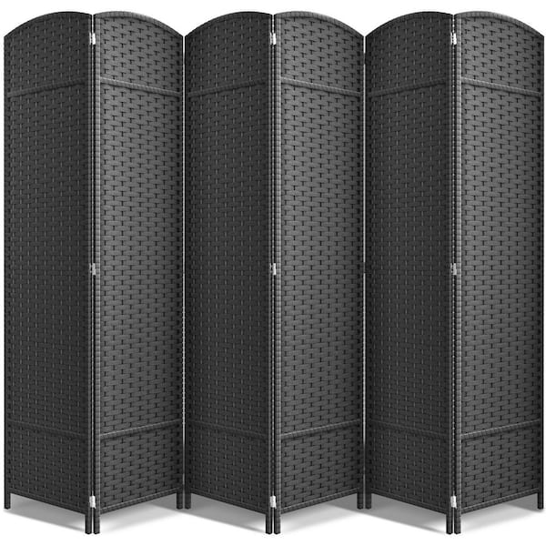 6-Panel Room Divider 6 ft. Tall, Extra Wide Double Hinged Privacy Screen Panels, Partition Room Dividers, Gray Solid