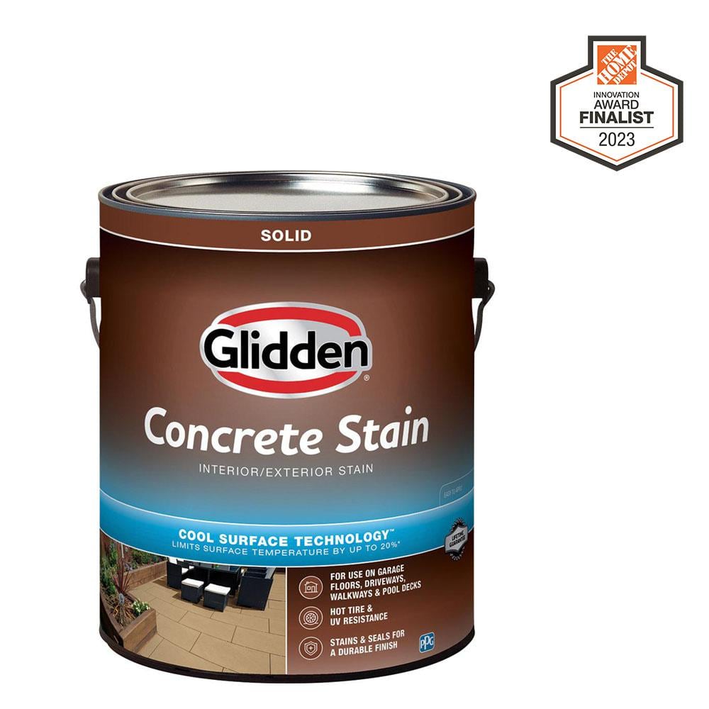 Glidden 1 gal. Base 2 Interior/Exterior Solid Concrete Stain GLN505001 The Home Depot