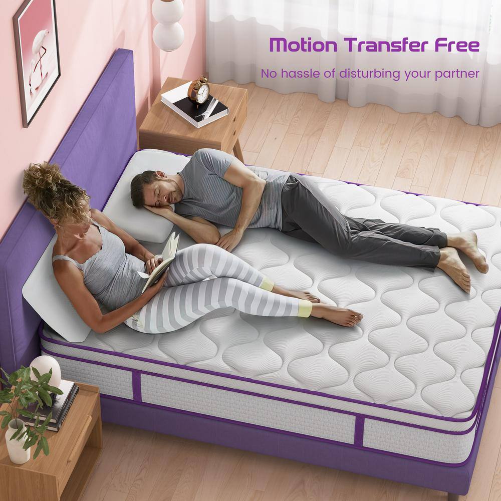 Sersper 12" Full Euro Top Innerspring Mattress with Purple Accents