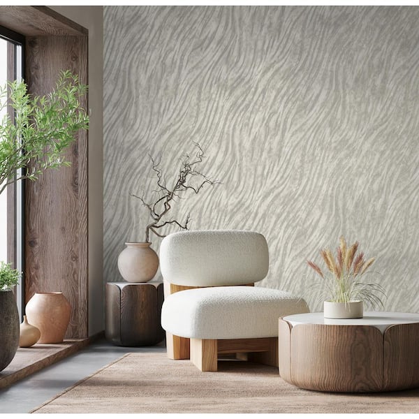 Arran Gray Swirling Stripe Non-Pasted Wallpaper, 57.5 sq. ft.