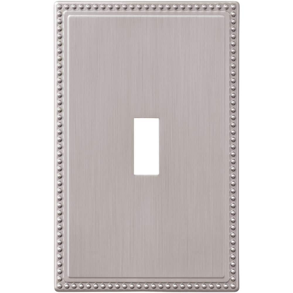 Brushed Nickel Single Toggle Decorative Metal Wall Plate