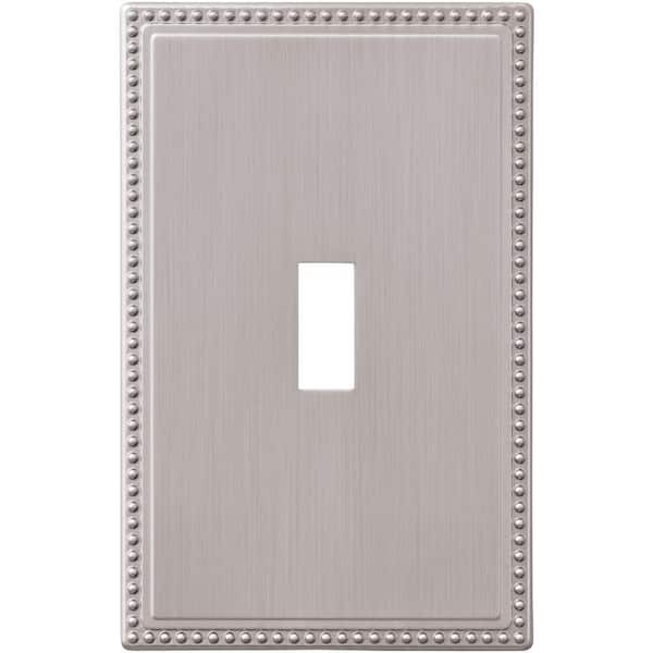 AMERELLE Perlina 1 Gang Toggle Metal Wall Plate - Brushed Nickel