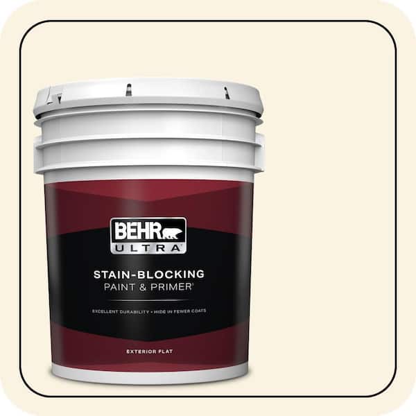 BEHR ULTRA 5 gal. #W-D-710 Creamy White Flat Exterior Paint & Primer