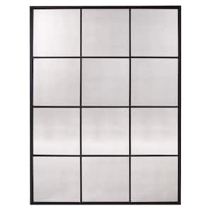 Racine Windowpane 55 in. x 42 in. Industrial Rectangle Framed Wall Mirror