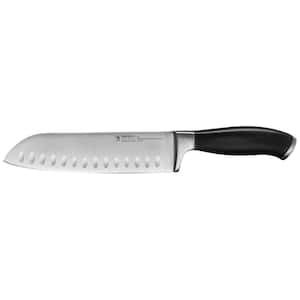 Elan 7 in. Stainless Steel Partial Tang Hollow Edge Santoku Knife with Plastic Handle