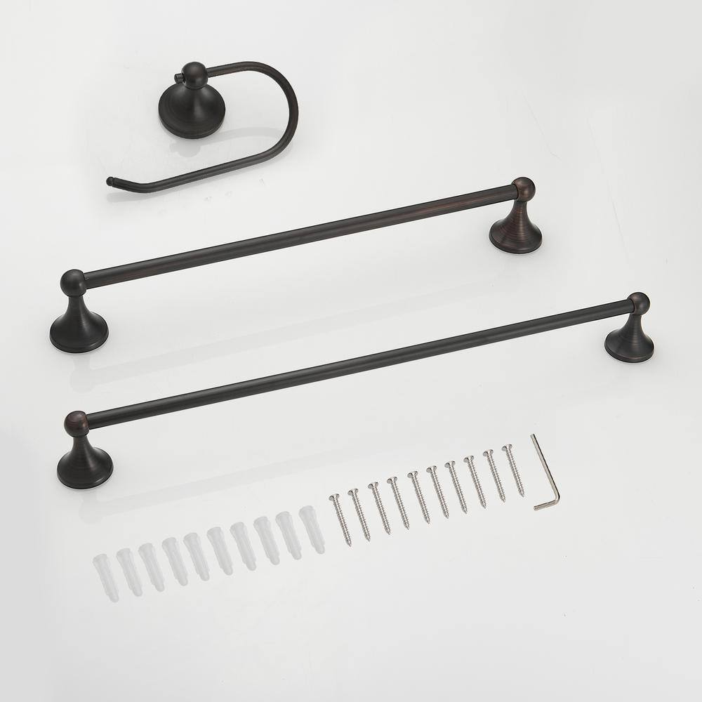 Oil Rubbed Bronze 3-Piece Bathroom Hardware Set