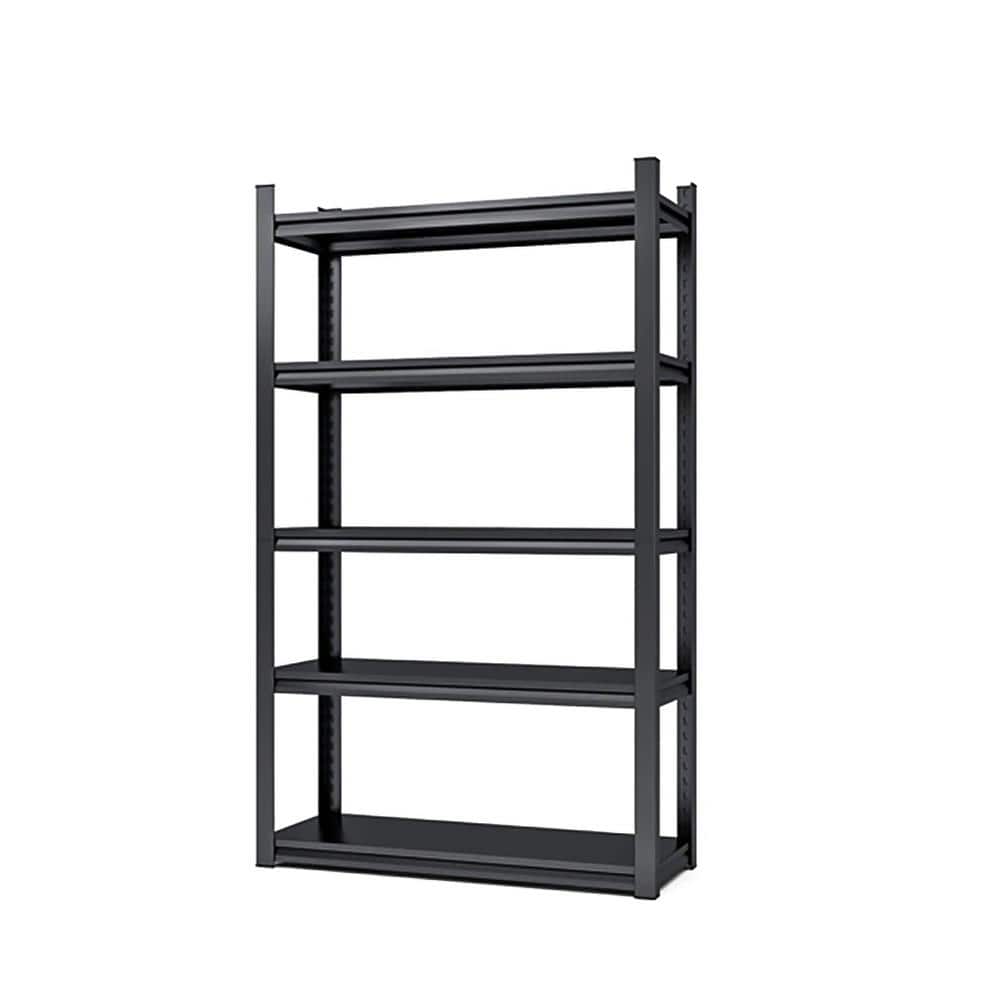 5 Tiers Metal Heavy-Duty Garage Storage Shelving Unit in Black (47 in. W x 