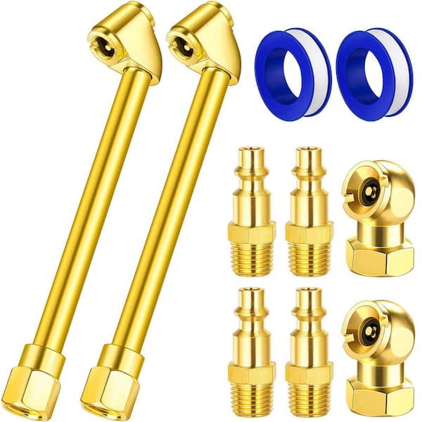Air Tool Accessory Kit with Ball and Dual Head Tire Air Chucks (2-Pack)