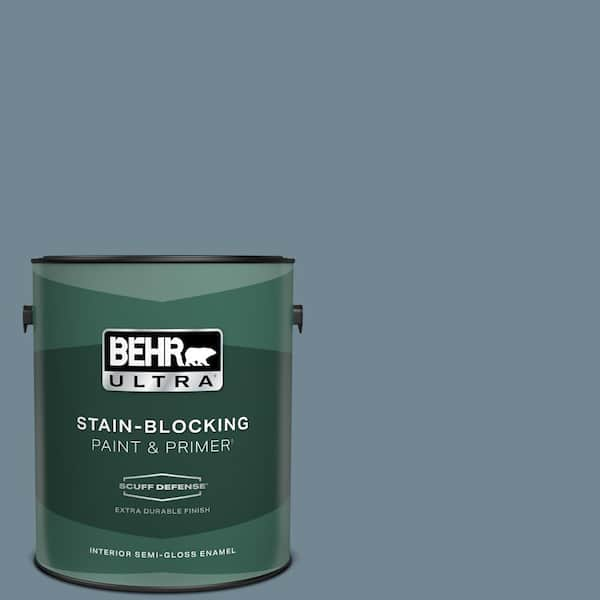 BEHR ULTRA 1 gal. Home Decorators Collection #HDC-AC-24 Lyric Blue Extra Durable Semi-Gloss Enamel Interior Paint & Primer