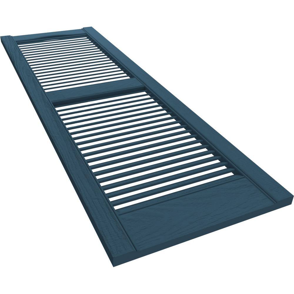 Classic Blue Vinyl Cathedral Top Exterior Shutters, 14.5" x 80"