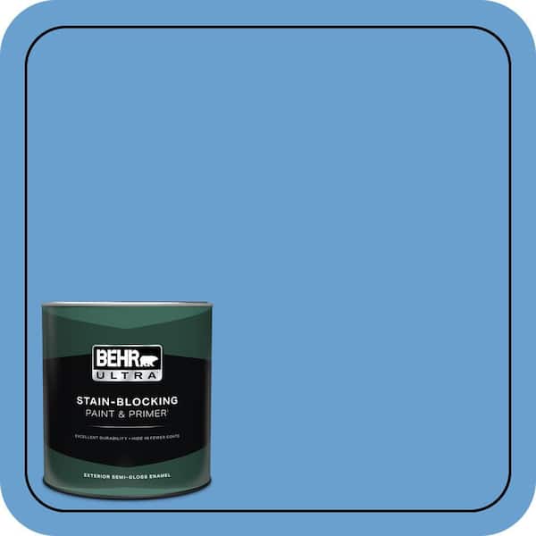 BEHR ULTRA 1 qt. #P520-4 Cornflower Semi-Gloss Enamel Exterior Paint & Primer