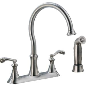 Vessona 2-Handle Standard Kitchen Faucet with Side Sprayer in Stainless