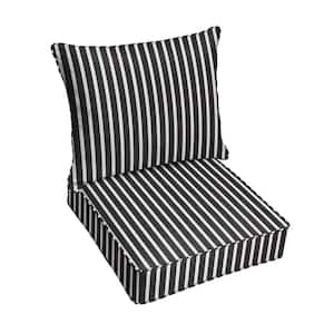 black and white striped outdoor lounge cushions