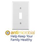 1-Gang Toggle Antimicrobial Wall Plate in White