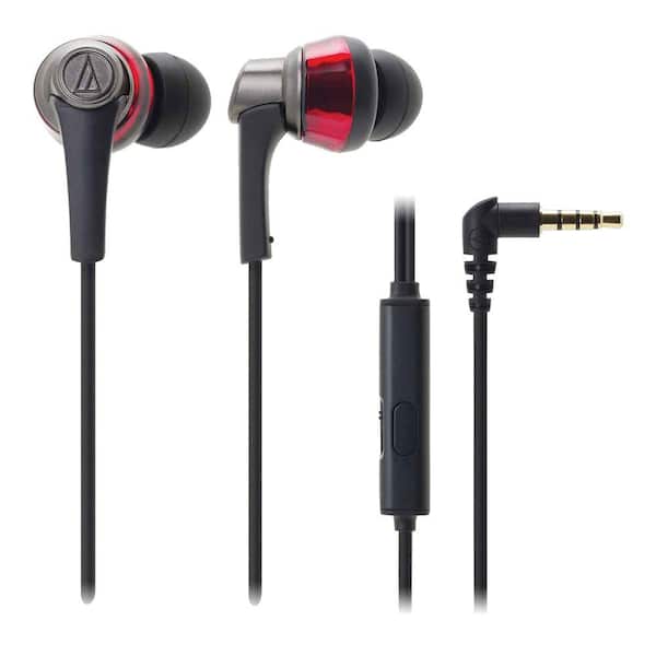 Audio-Technica SonicPro In-Ear Headphones with In-Line Microphone and Control - Red