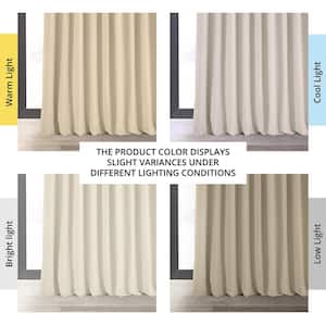 Ivory Extra Wide Velvet Rod Pocket Blackout Curtain - 100 in. W x 108 in. L (1 Panel)