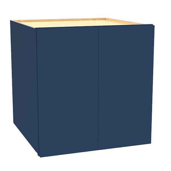 Home Decorators Collection Hargrove 27 in. W x 24 in. D x 24 in. H Assembled Plywood Wall Bridge Kitchen Cabinet in Vessel Blue with Soft Close