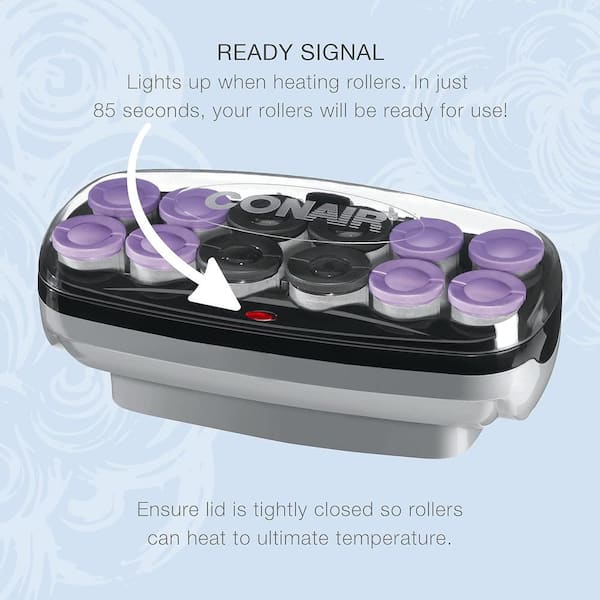 1 1 2 in. x 1 3 4 in. Ceramic Hot Rollers with Super Clips Included in Black Purple 12 Pieces