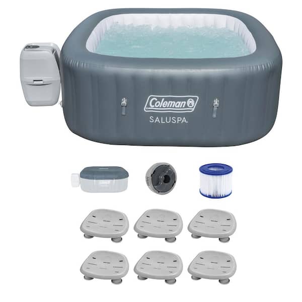 Bestway Hawaii 6-Person 140-Jet Inflatable Hot Tub and Non Slip Spa Seat with Adjustable Legs (6-Pack)