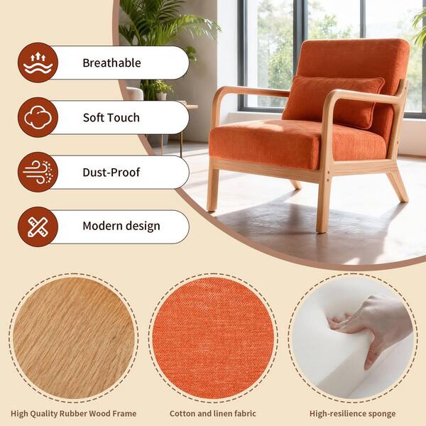 Mid Century Modern Solid Wood Outdoor/Indoor Lounge Chair with