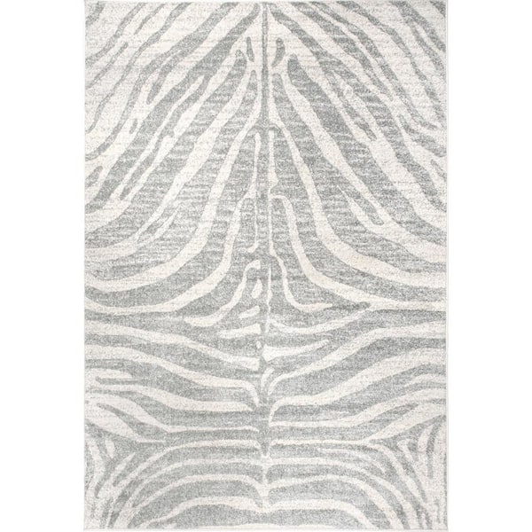 nuLOOM Royal Zebra Stripes Gray 6 ft. 7 in. x 9 ft. Area Rug