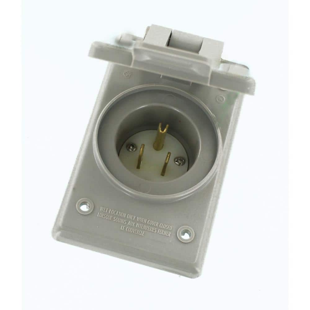 15 Amp 125-Volt Straight Blade Grounding Power Inlet Outlet, Gray 5278-CWP price history on PriceWatchPro