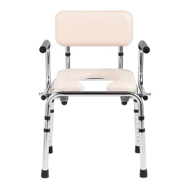 VEVOR Commode Chair Bedside Commode with Padded Seat Drop-Down Arm 7 ...