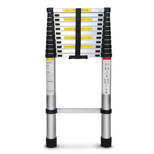 16.4 ft. Aluminum Collapsible Extension Ladder for Household and Outdoor Work, 330 lbs. Load Capacity