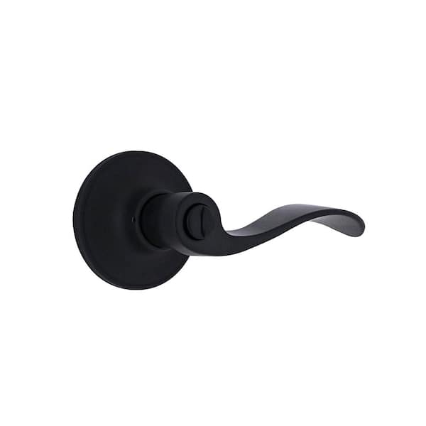 Wave Matte Black Bed/Bath Door Handle