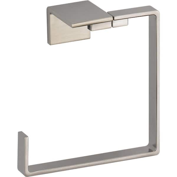 Delta Vero Wall Mount Square Open Towel Ring Bath Hardware Accessory in Stainless Steel