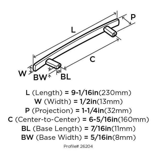 Polished Nickel 6-5/16 Inches Modern Bar Pull with Mounting Hardware