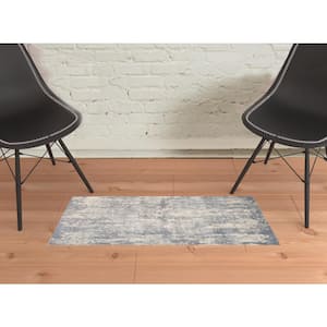 Light Gray 2 ft. x 3 ft. Abstract Power Loom Area Rug