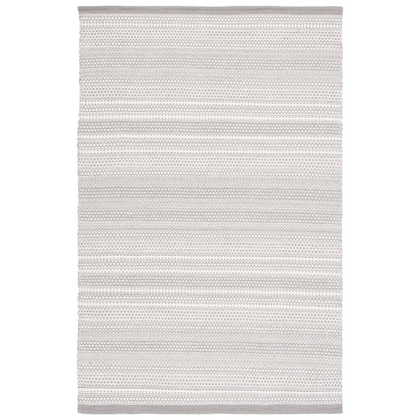 SAFAVIEH Kilim Grey/Beige Doormat 3 ft. x 5 ft. Striped Trellis Solid Color Area Rug