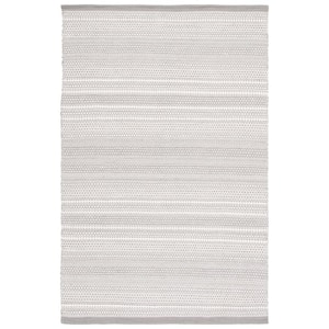 Kilim Grey/Beige 4 ft. x 6 ft. Striped Trellis Solid Color Area Rug